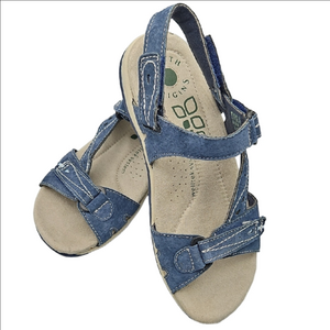 Earth Origins Denim Blue Sandals Size 7 NIB